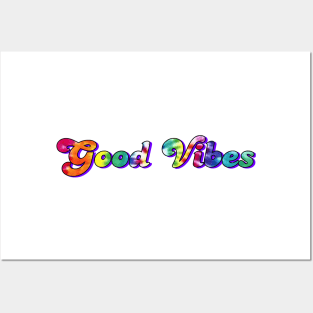 Rainbow Groovy Good Vibes Posters and Art